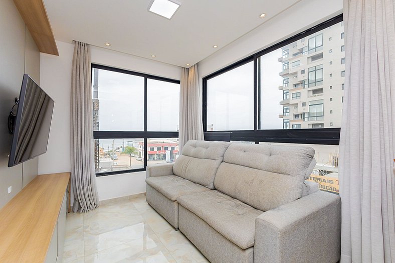 Apartamento lindo com vista incrível da praia